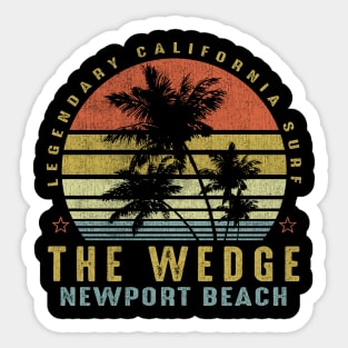 The Wedge Newport Beach Retro Palm Sunset - Beach Gift idea Sticker